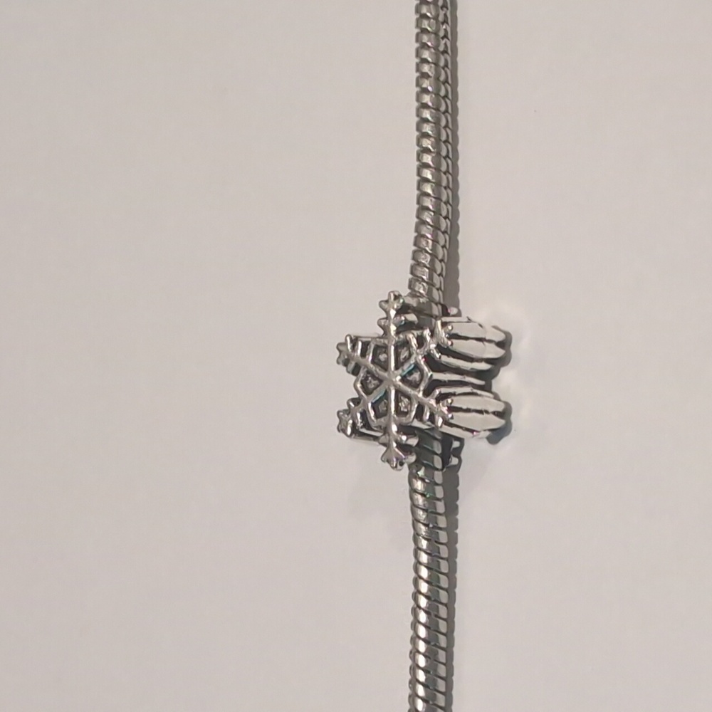 Silver‎ Snowflake Charm for Pandora Style Bracelet